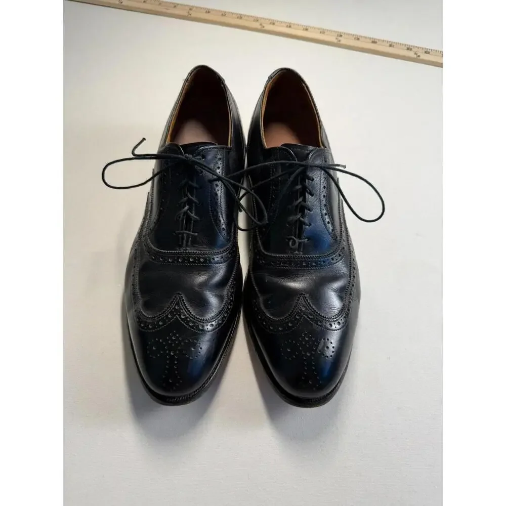 Allen Edmonds Chester Wingtips Oxfords Mens 11D Black Dress‎ Shoes Made in USA